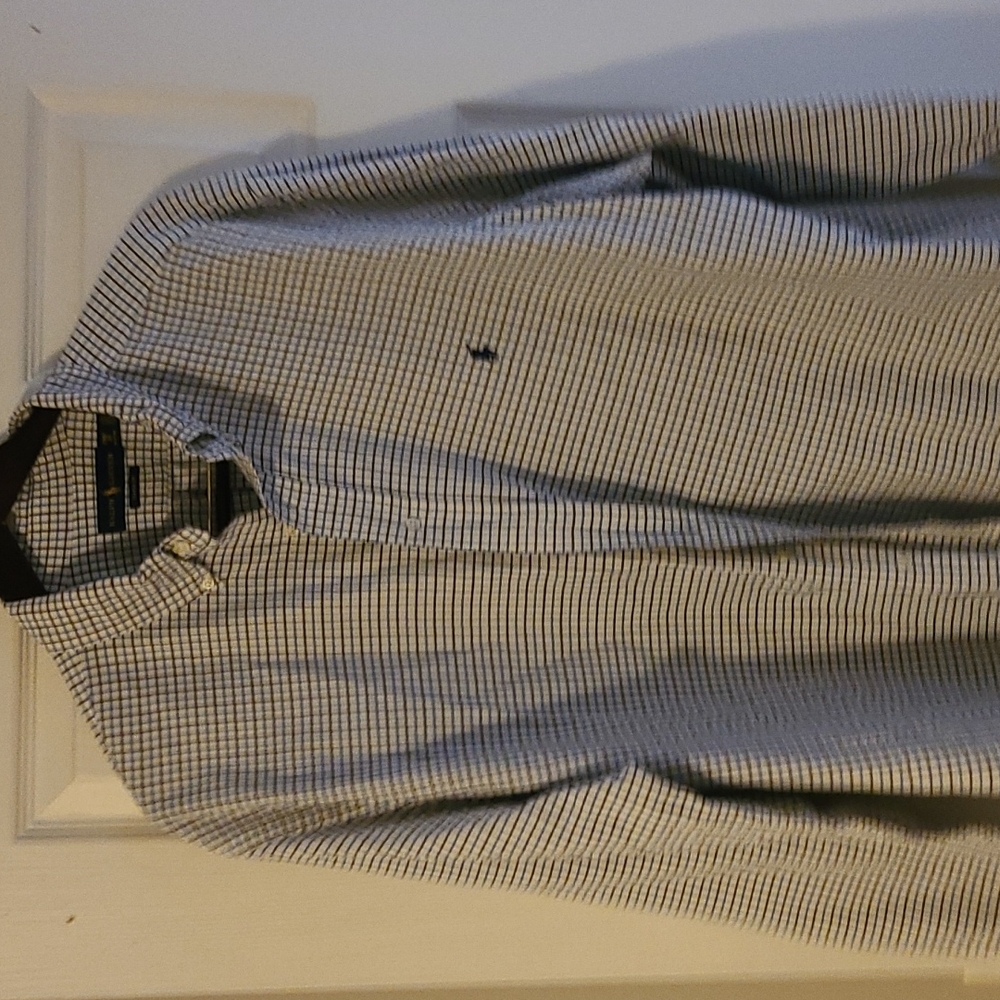 Ralph lauren men's button down Oxford, blue green check, XXL